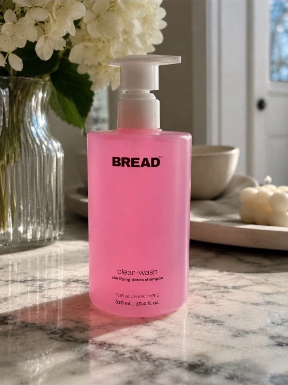 Bread Beauty Supply Pink Clear-Wash Clarifying Shampoo Pump Bottle